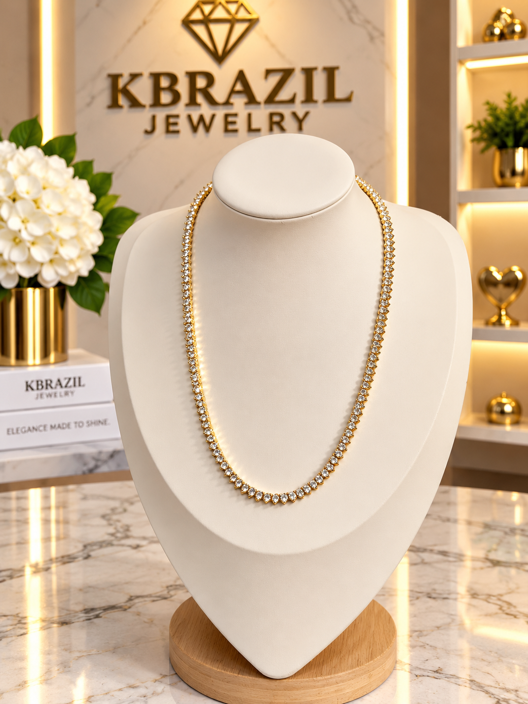 Golden Riviera Tennis Necklace
