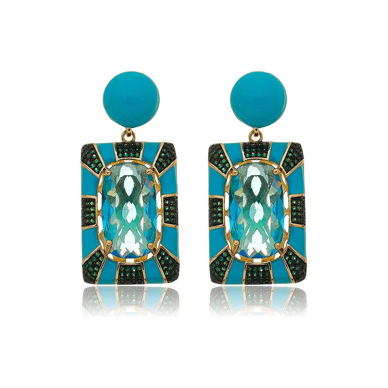 TURQUOISE STONE EARRING - LUXURY LINE