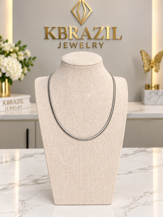 Sleek Silver Snake Chain Necklace