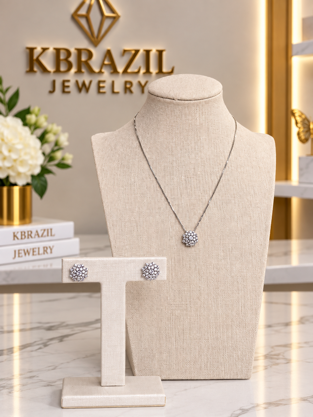 Radiant Bloom Necklace & Earrings Collection