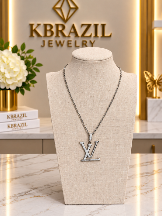 Luxe Crystal Monogram Statement Necklace