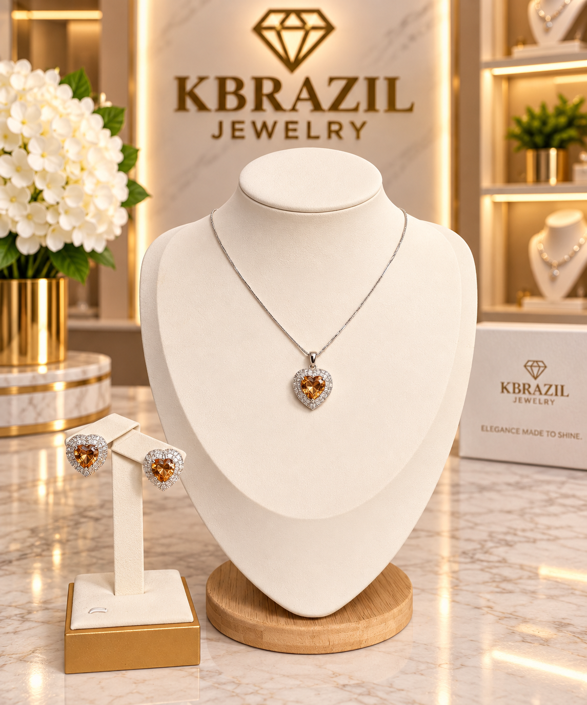 Golden Heart Collection – Necklace & Earrings