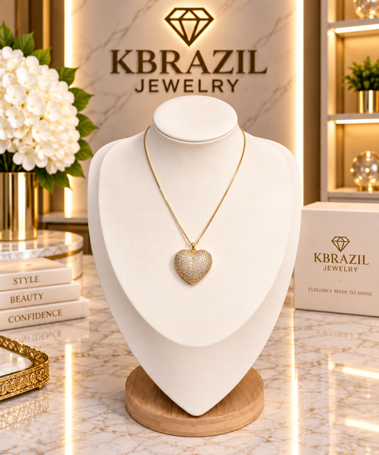 Pavé Heart Pendant Necklace