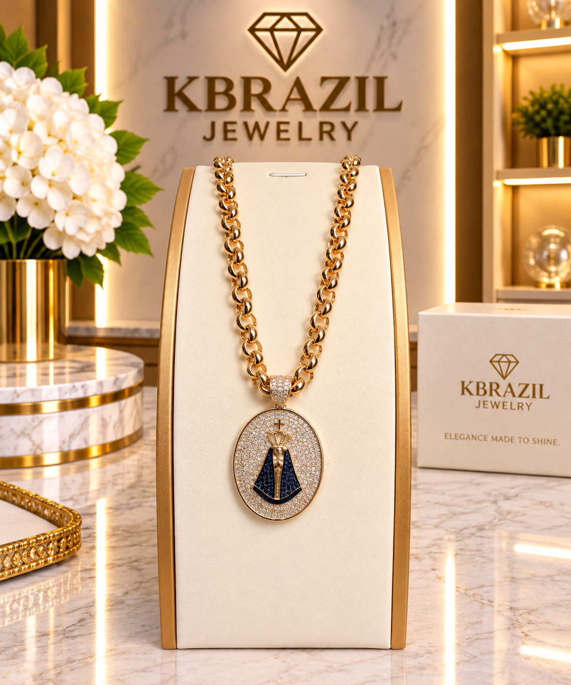 Our Lady of Aparecida Medallion Necklace