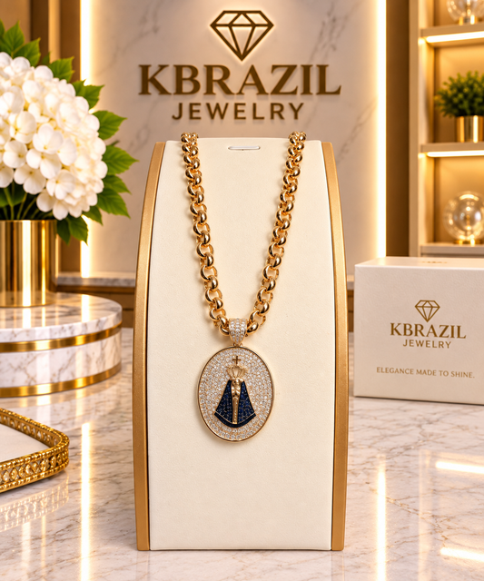 Our Lady of Aparecida Medallion Necklace
